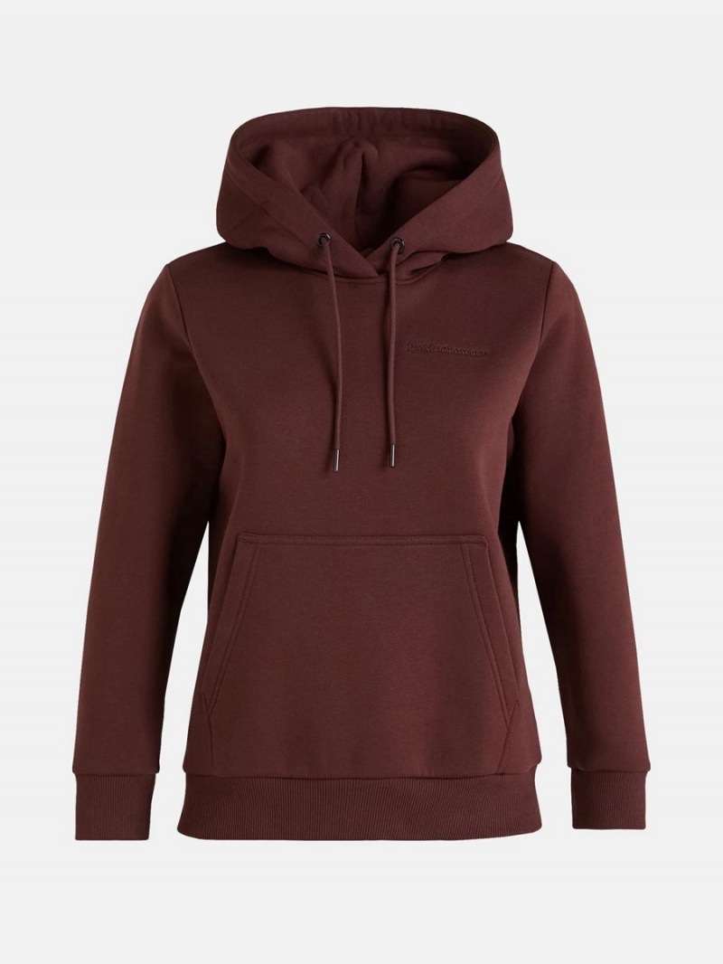 Peak Performance Original Small Logo Women\'s Hoodie Burgundy | WZF93-783