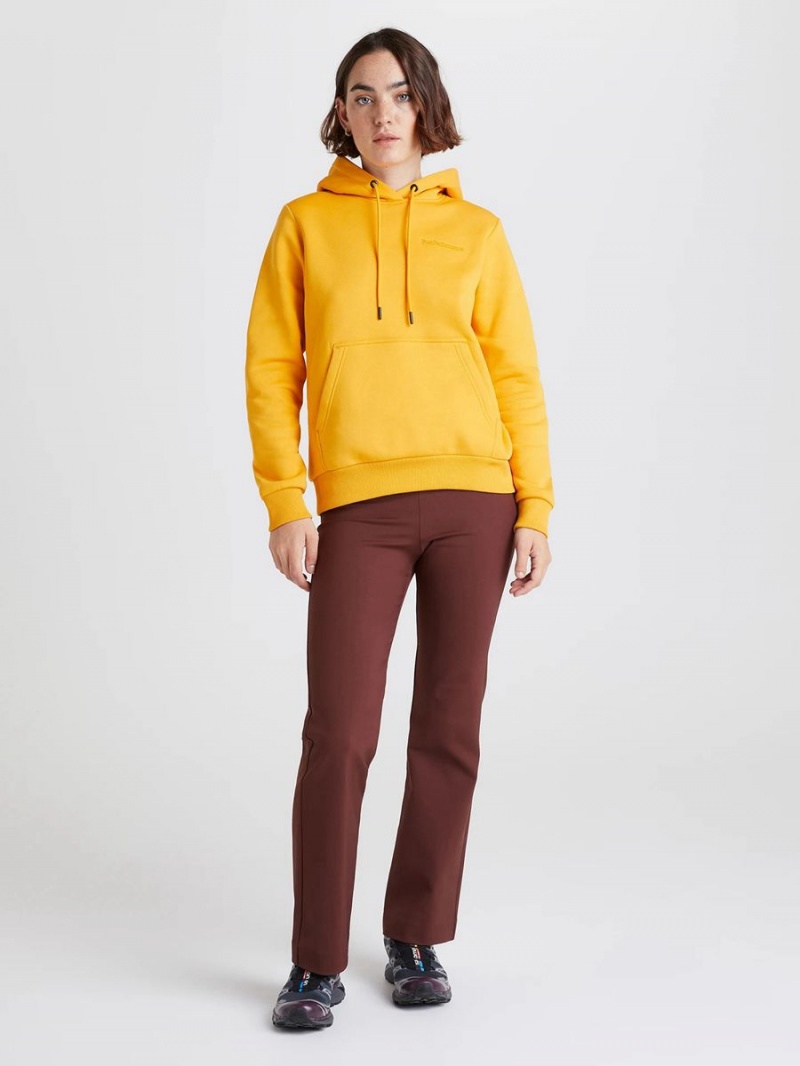 Peak Performance Original Small Logo Women's Hoodie Yellow | YBY21-227