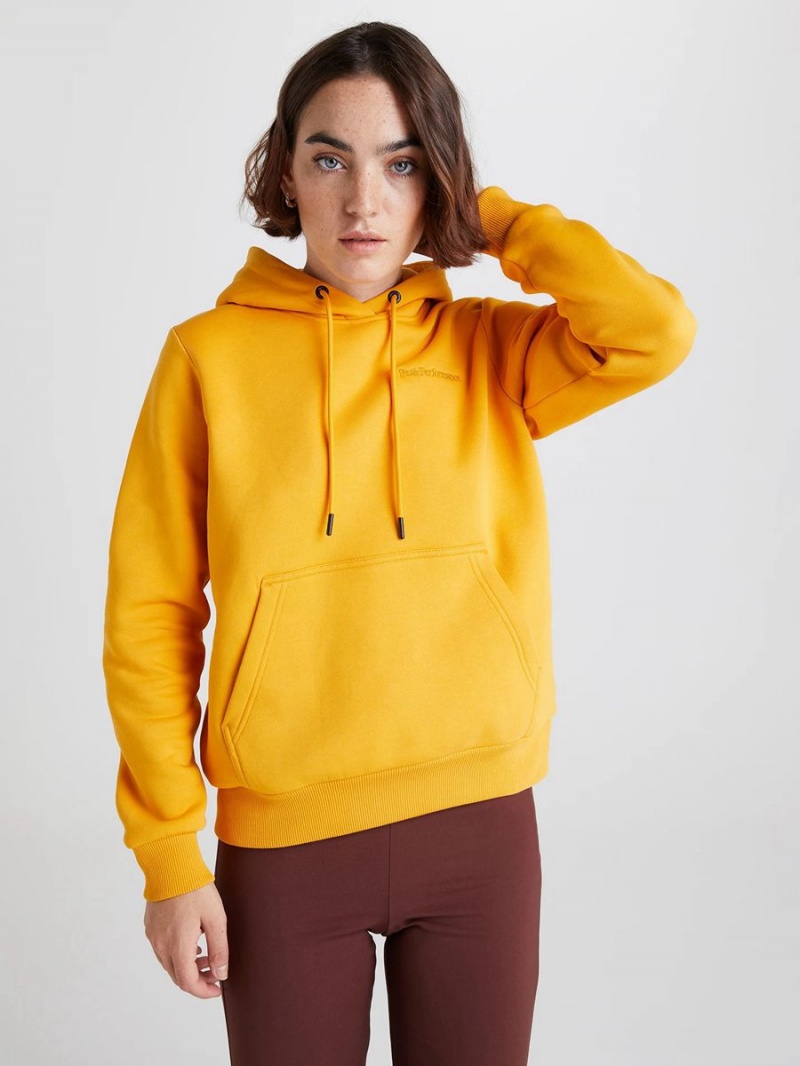 Peak Performance Original Small Logo Women's Hoodie Yellow | YBY21-227