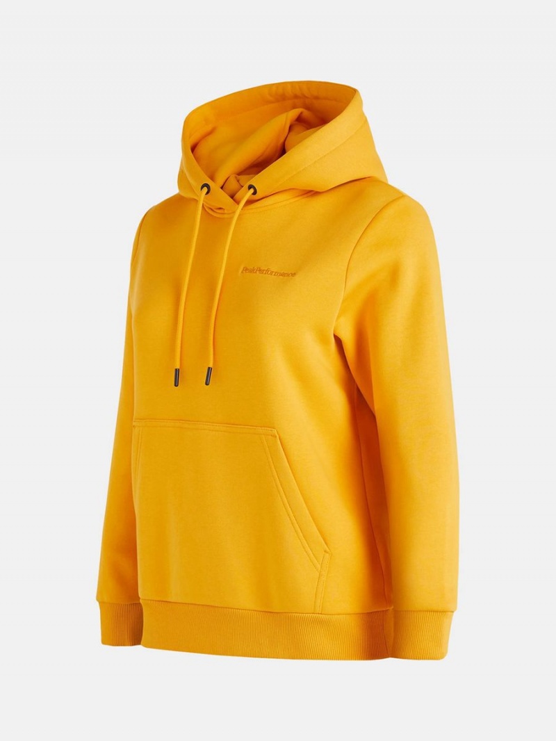 Peak Performance Original Small Logo Women's Hoodie Yellow | YBY21-227