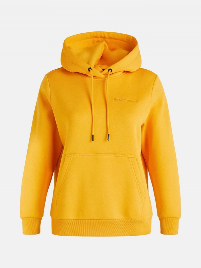 Peak Performance Original Small Logo Women\'s Hoodie Yellow | YBY21-227