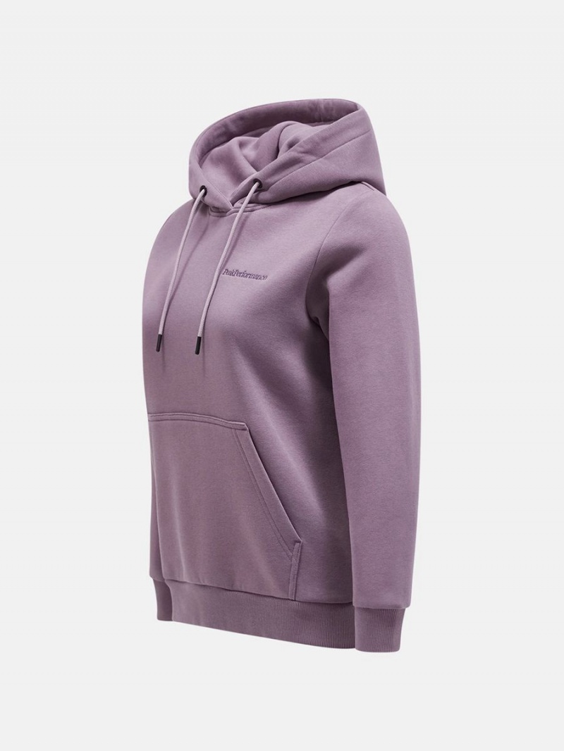 Peak Performance Original Small Logo Women's Hoodie Purple | LWS94-959