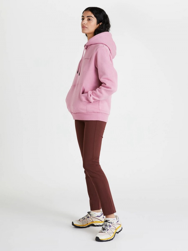 Peak Performance Original Small Logo Women's Hoodie Pink | SPQ06-139