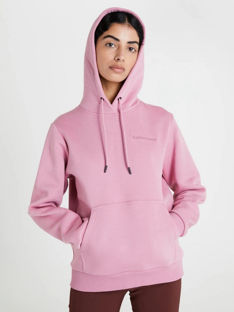 Peak Performance Original Small Logo Women's Hoodie Pink | SPQ06-139