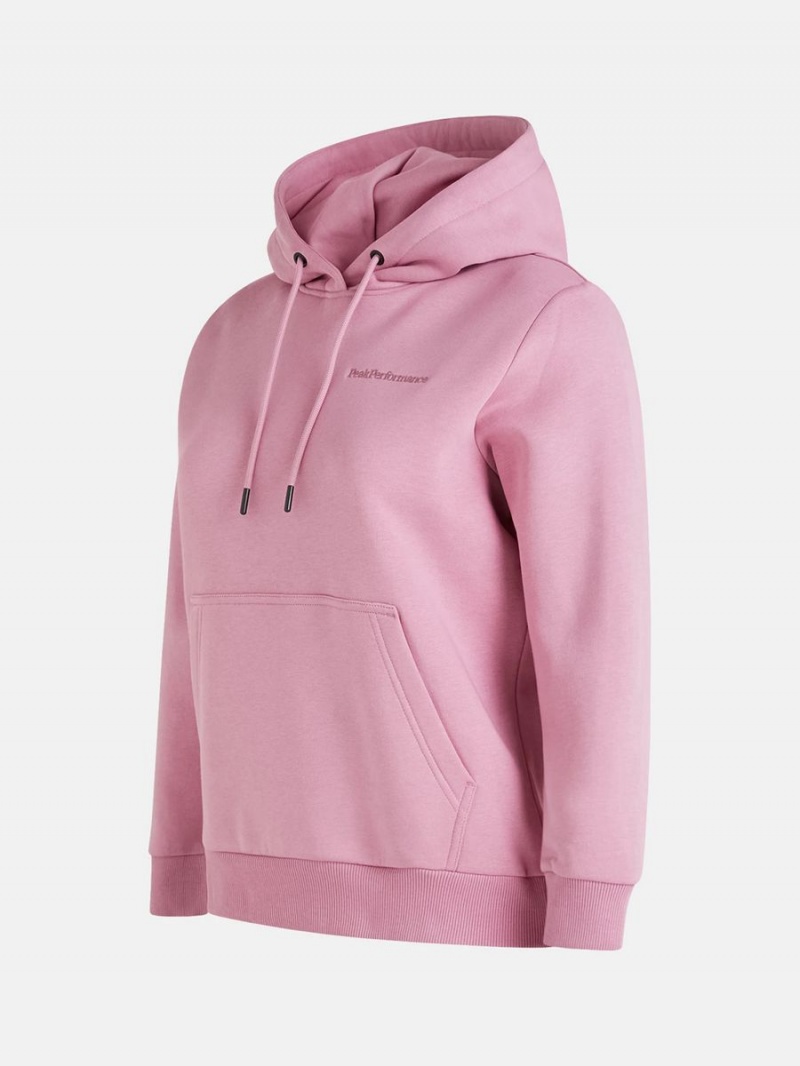 Peak Performance Original Small Logo Women's Hoodie Pink | SPQ06-139