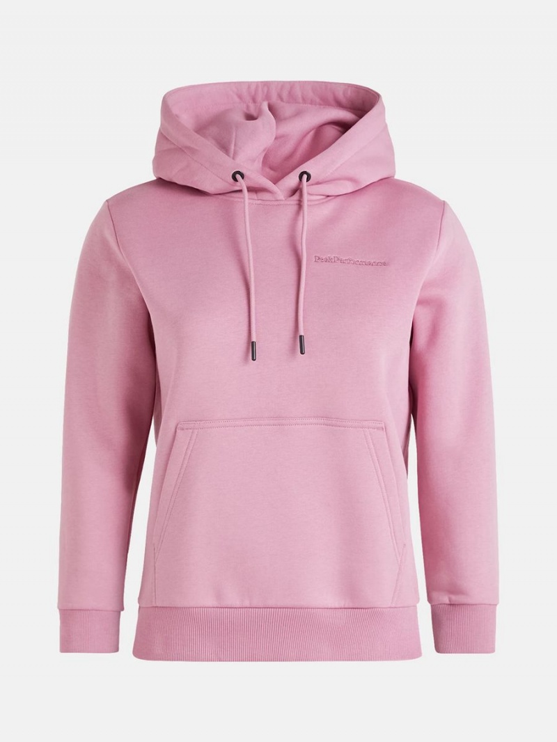 Peak Performance Original Small Logo Women\'s Hoodie Pink | SPQ06-139