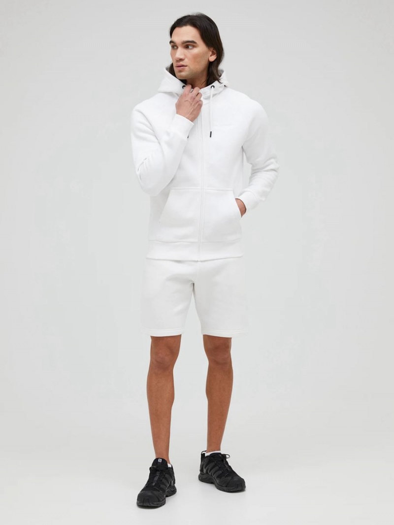 Peak Performance Original Small Logo Zip Men's Hoodie White | GRU21-229