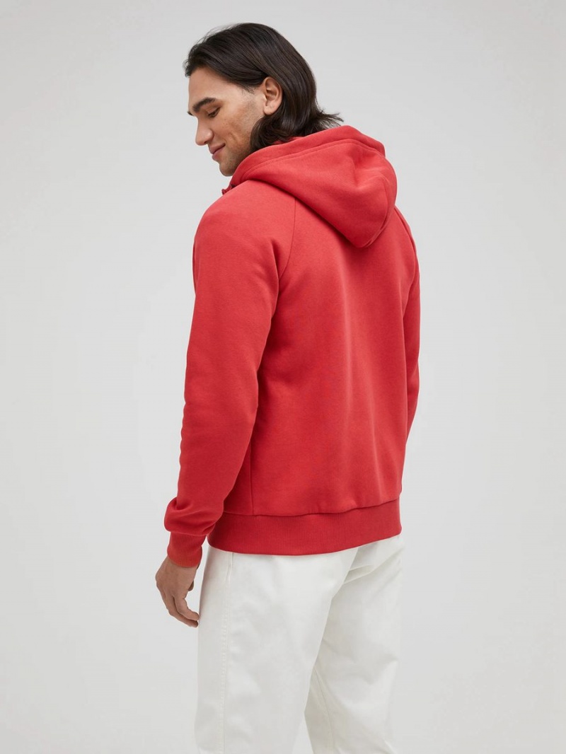 Peak Performance Original Small Logo Zip Men's Hoodie Red | PEO15-485