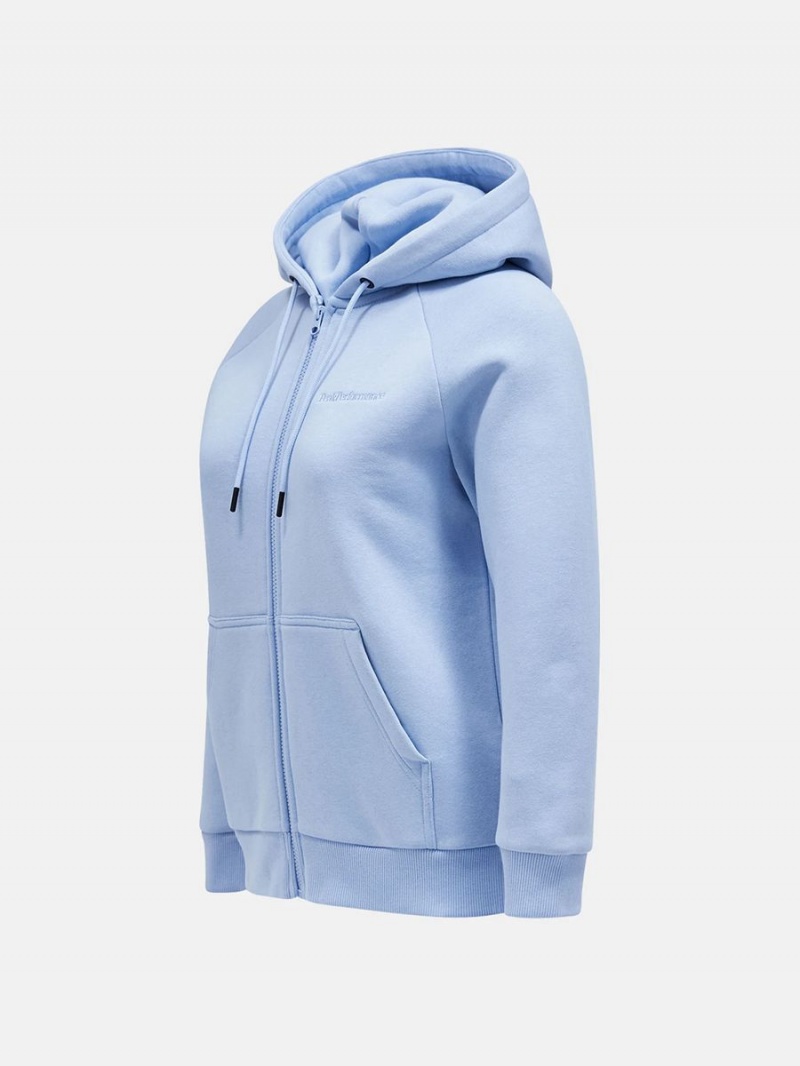 Peak Performance Original Small Logo Zip Women's Hoodie Blue | QEL03-395