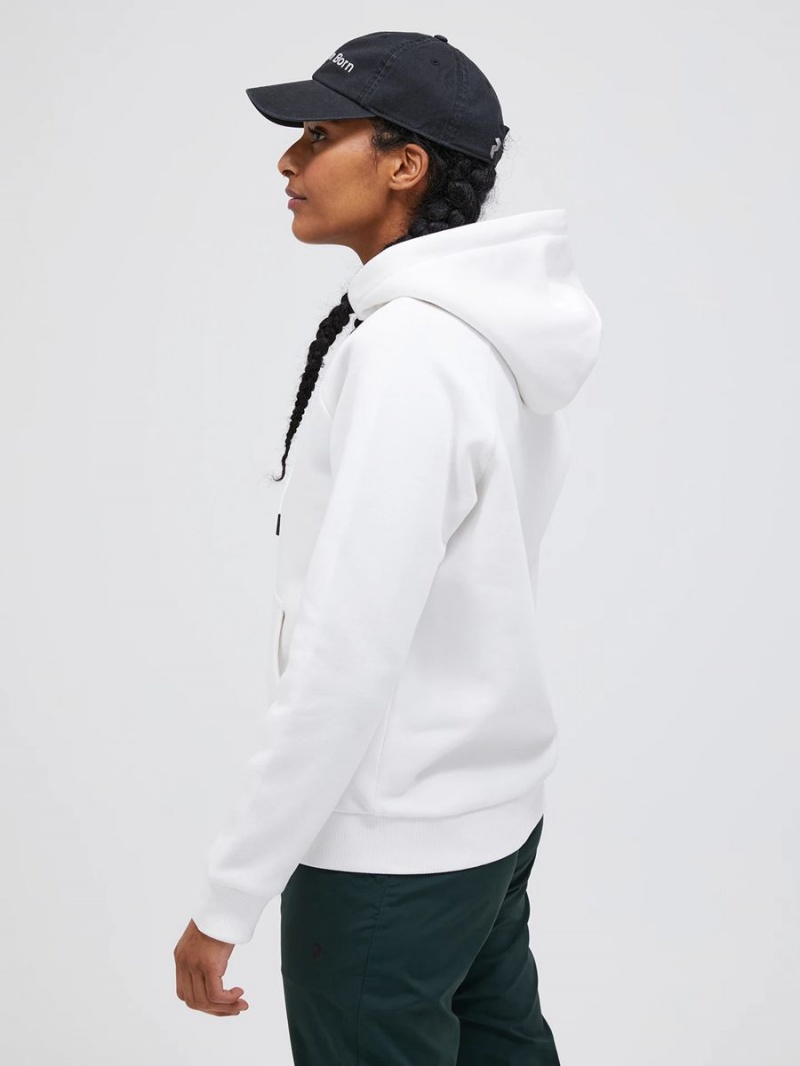 Peak Performance Original Small Logo Zip Women's Hoodie White | JKB33-628