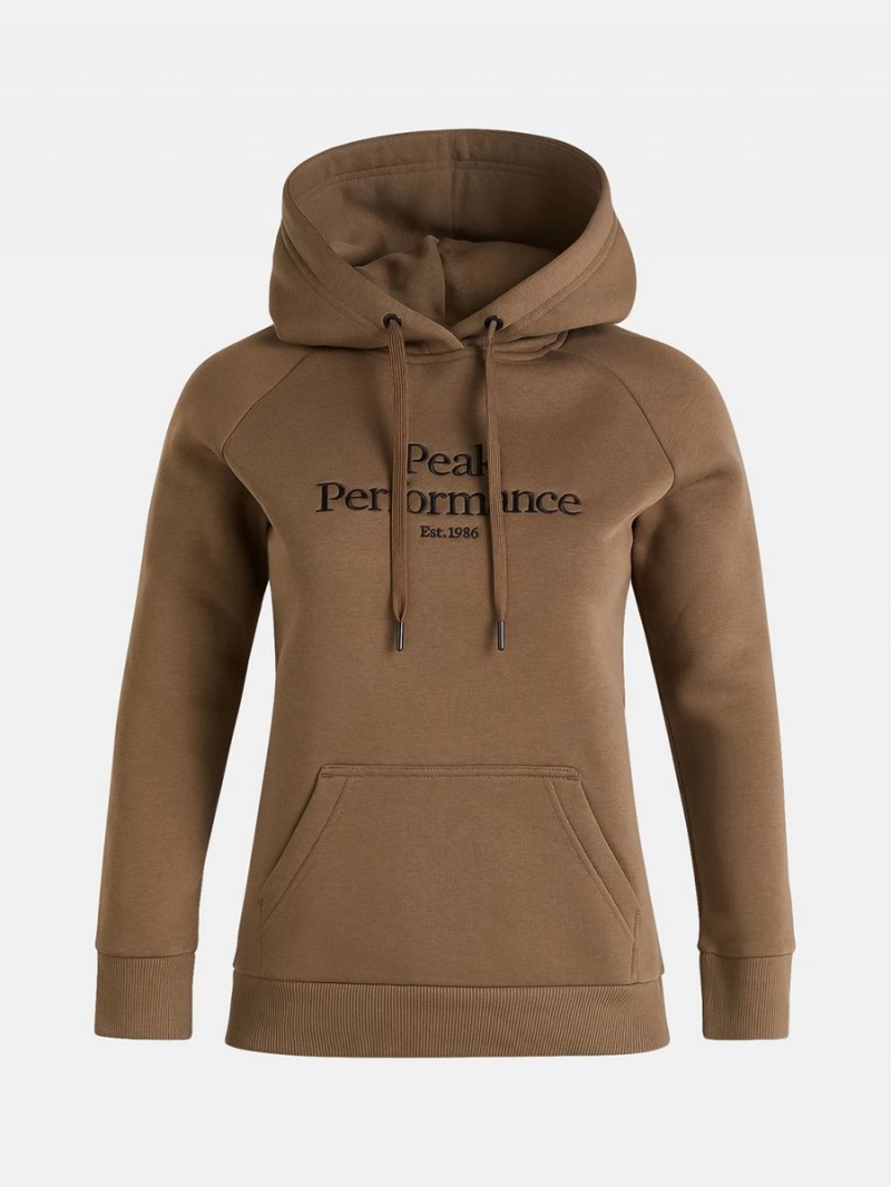 Peak Performance Original Women's Hoodie Brown | PQL32-969