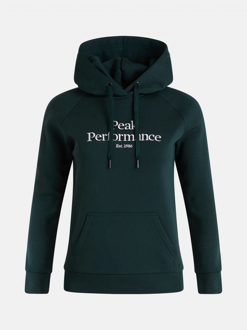 Peak Performance Original Women\'s Hoodie Green | SIV81-602