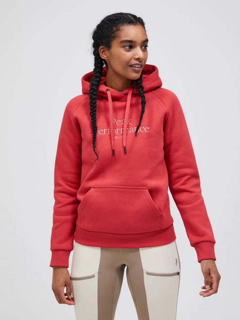 Peak Performance Original Women's Hoodie Red | SWY68-178