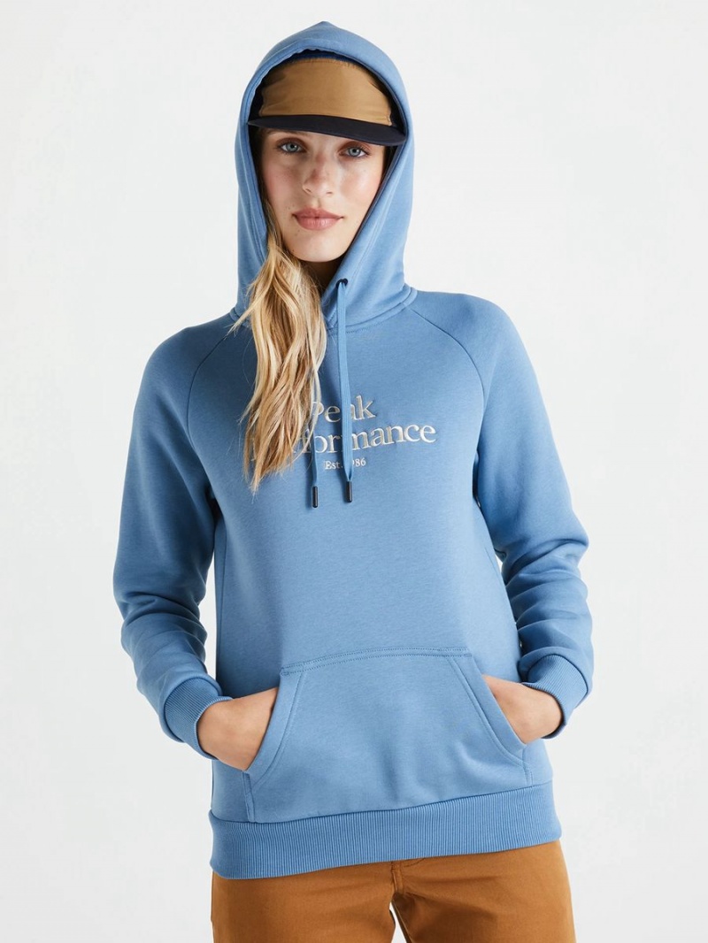 Peak Performance Original Women's Hoodie Blue | DET18-679