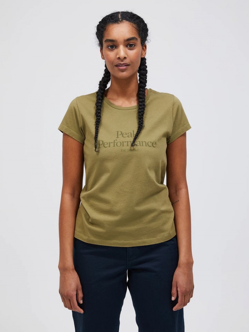 Peak Performance Original Women's T-Shirt Olive | ZDC19-135