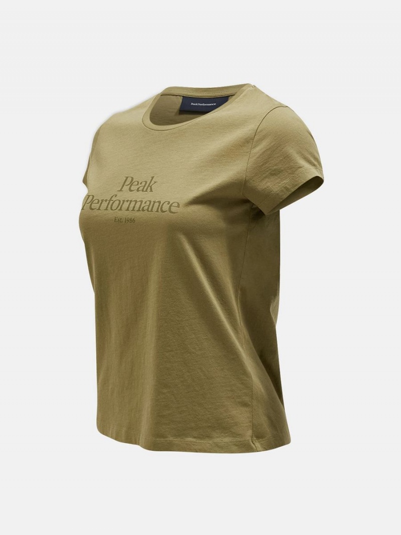 Peak Performance Original Women's T-Shirt Olive | ZDC19-135