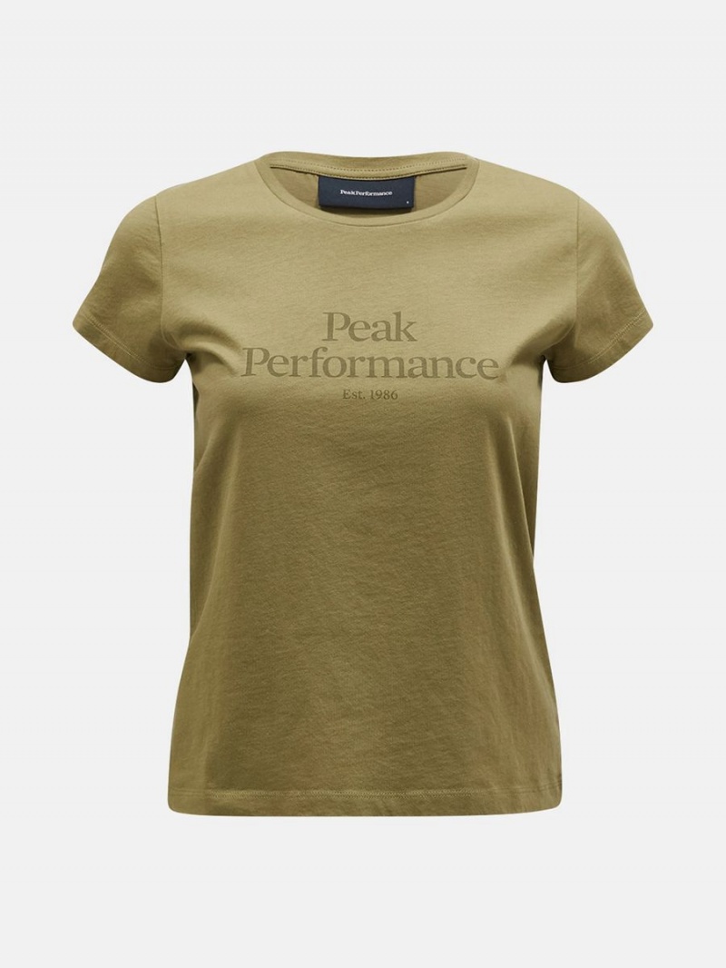 Peak Performance Original Women\'s T-Shirt Olive | ZDC19-135