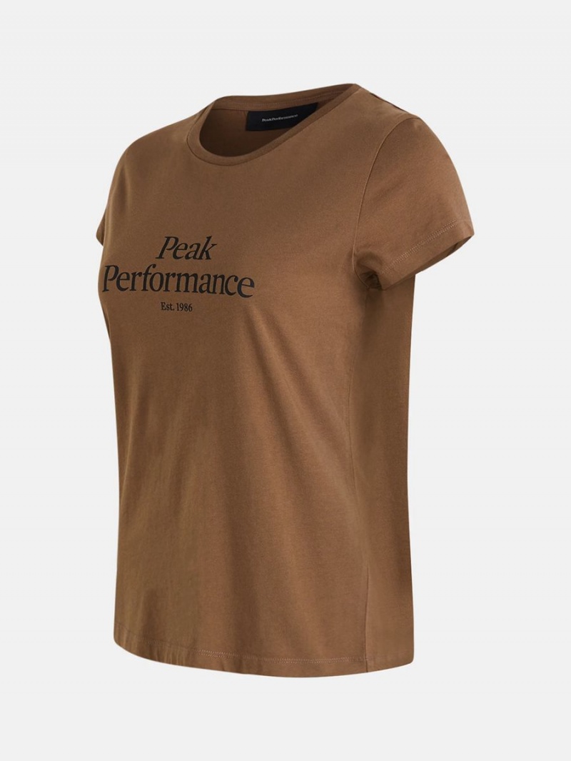 Peak Performance Original Women's T-Shirt Brown | PJX61-134