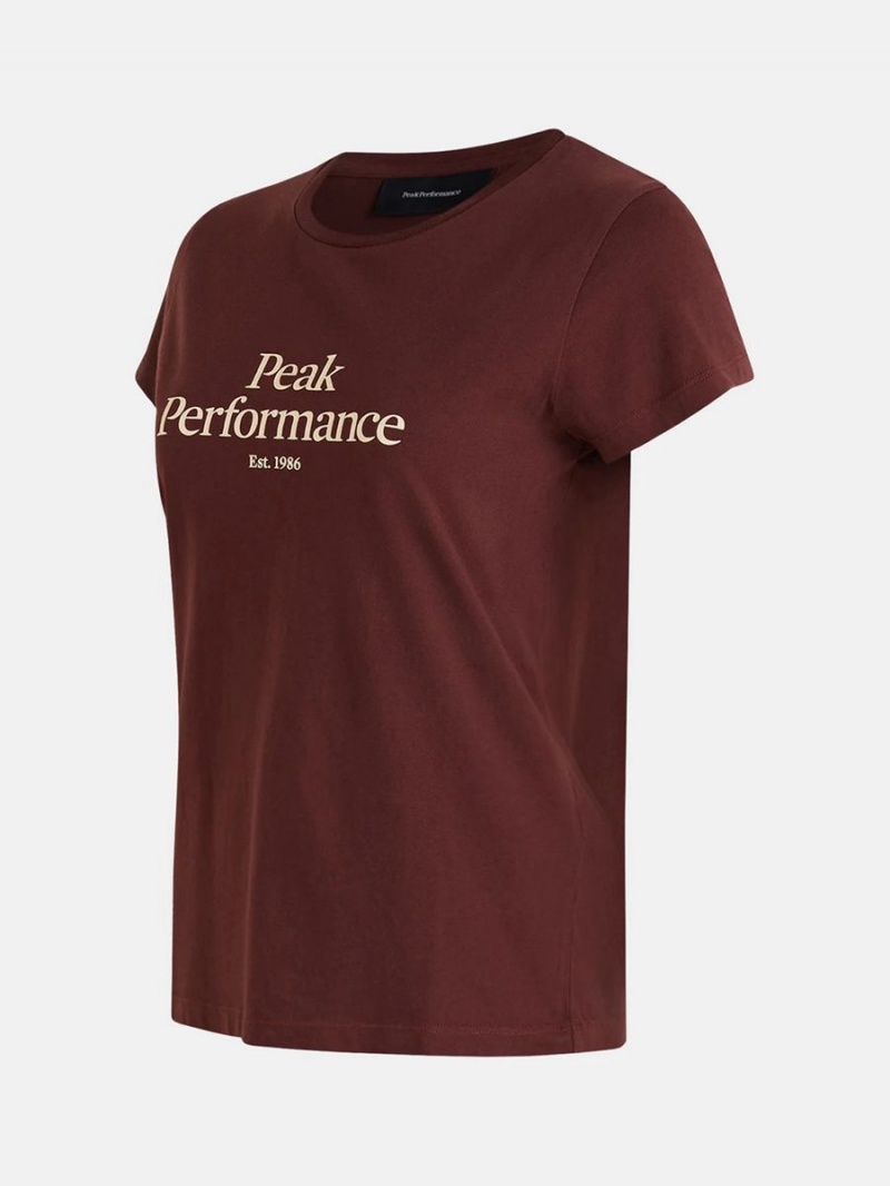 Peak Performance Original Women's T-Shirt Burgundy | RMT65-939