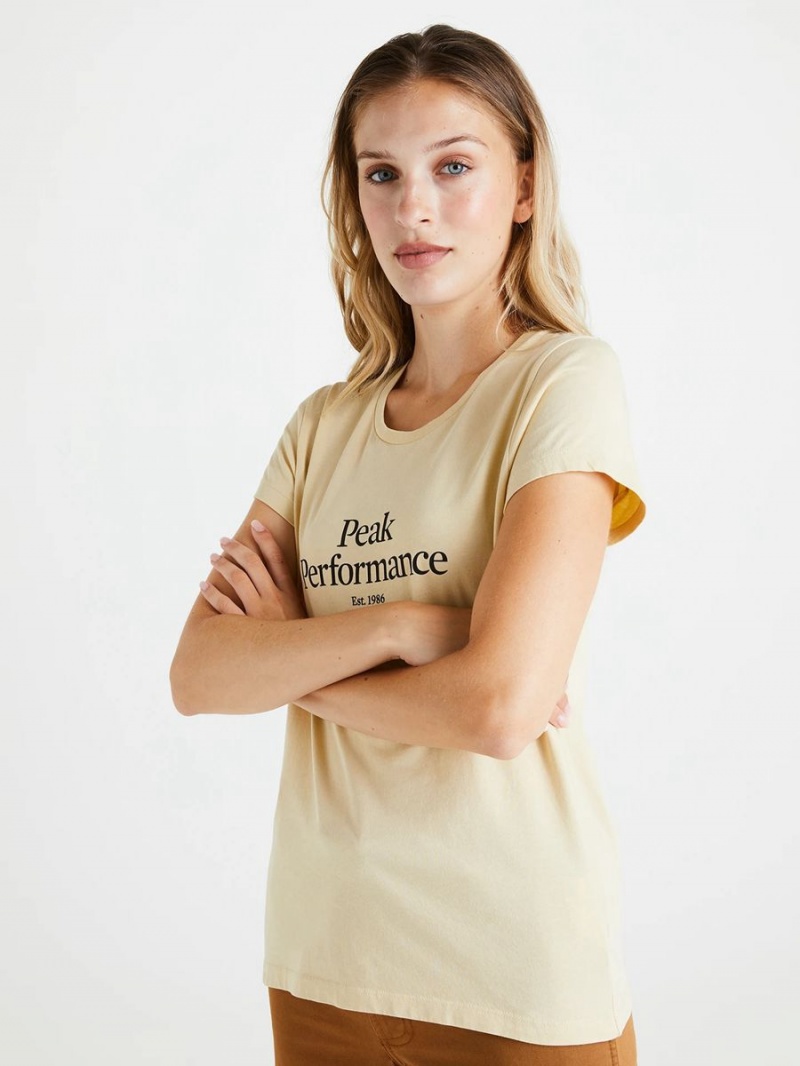 Peak Performance Original Women's T-Shirt Yellow | RYK82-247