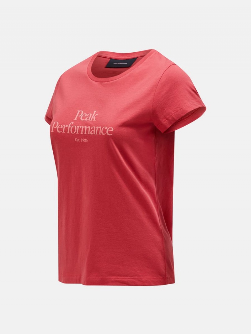 Peak Performance Original Women's T-Shirt Red | LFY70-839