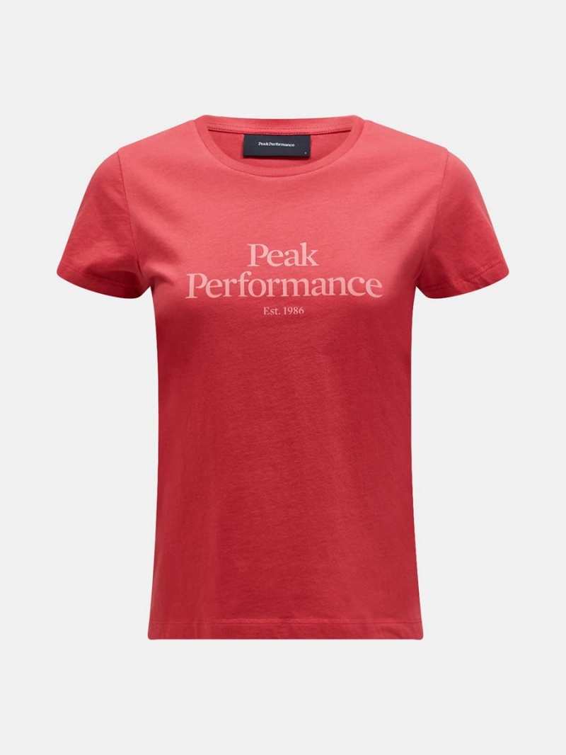 Peak Performance Original Women\'s T-Shirt Red | LFY70-839