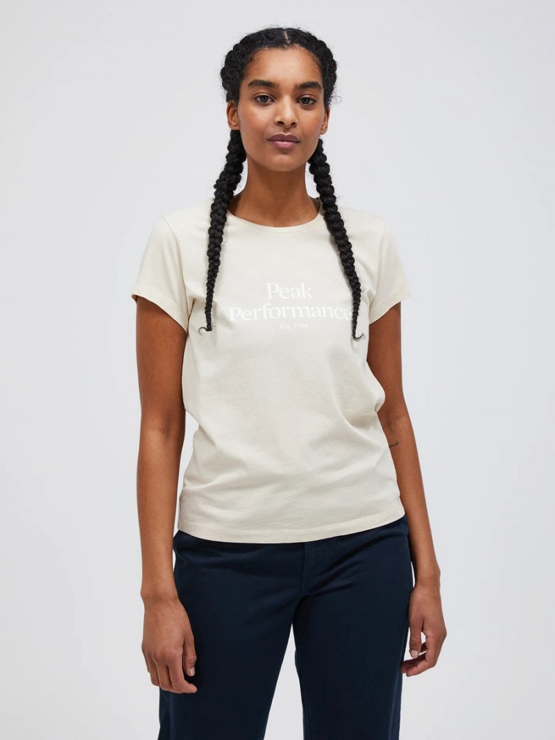 Peak Performance Original Women's T-Shirt Beige | VOL48-824