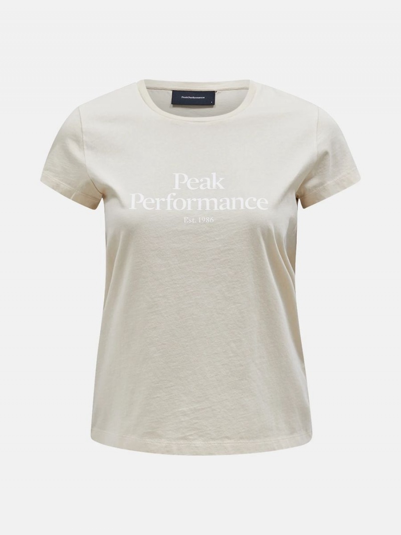 Peak Performance Original Women\'s T-Shirt Beige | VOL48-824