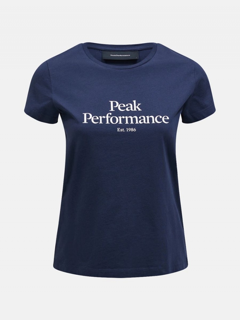 Peak Performance Original Women\'s T-Shirt Navy / White | WTJ58-651