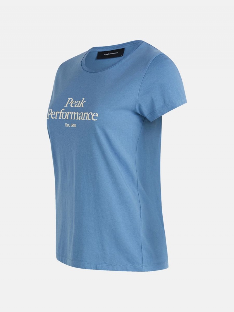 Peak Performance Original Women's T-Shirt Blue | QDX43-596