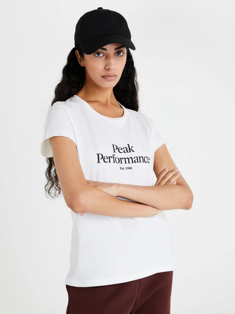 Peak Performance Original Women's T-Shirt White / Black | WSC89-297