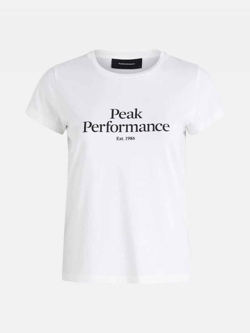 Peak Performance Original Women\'s T-Shirt White / Black | WSC89-297