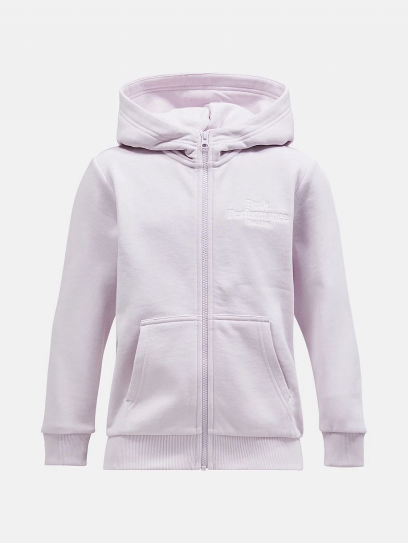 Peak Performance Original Zip Kids' Hoodie Purple | VFU04-570