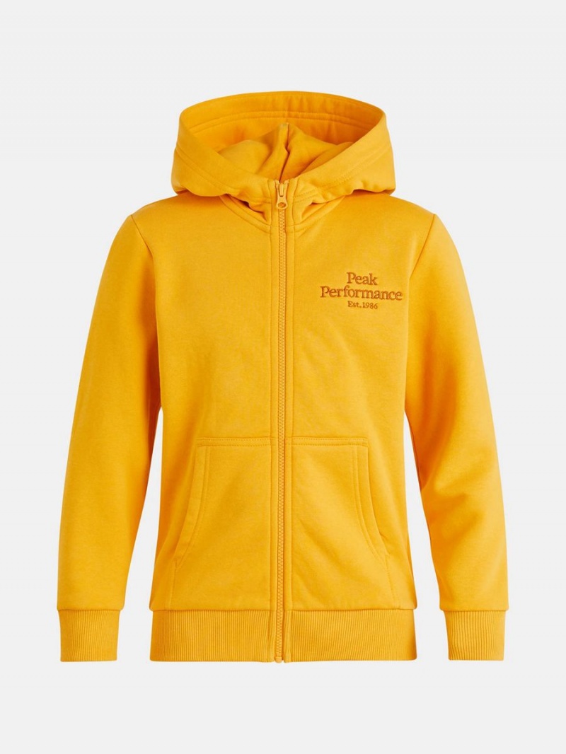 Peak Performance Original Zip Kids' Hoodie Yellow | PBC04-235