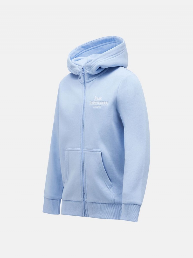 Peak Performance Original Zip Kids' Hoodie Blue | RDD75-502