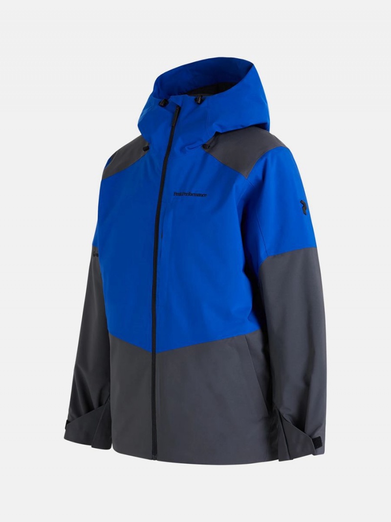 Peak Performance Pact Insulated 2L Men's Ski Jacket Grey / Blue | TXW54-941