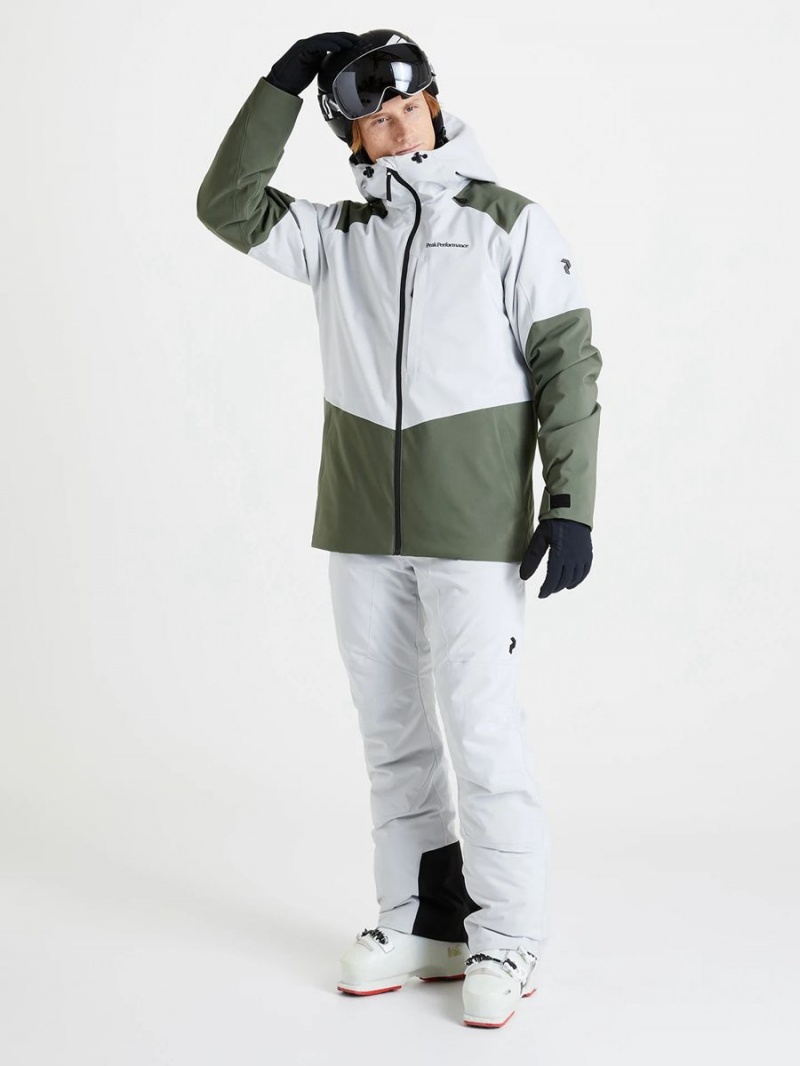 Peak Performance Pact Insulated 2L Men's Ski Jacket Green / White | ESS17-285