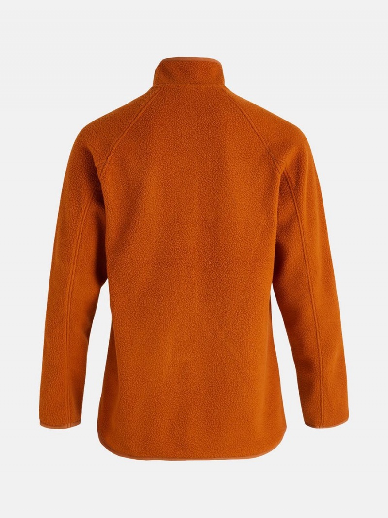 Peak Performance Pile Zip Men's Jacket Orange | HGB79-286