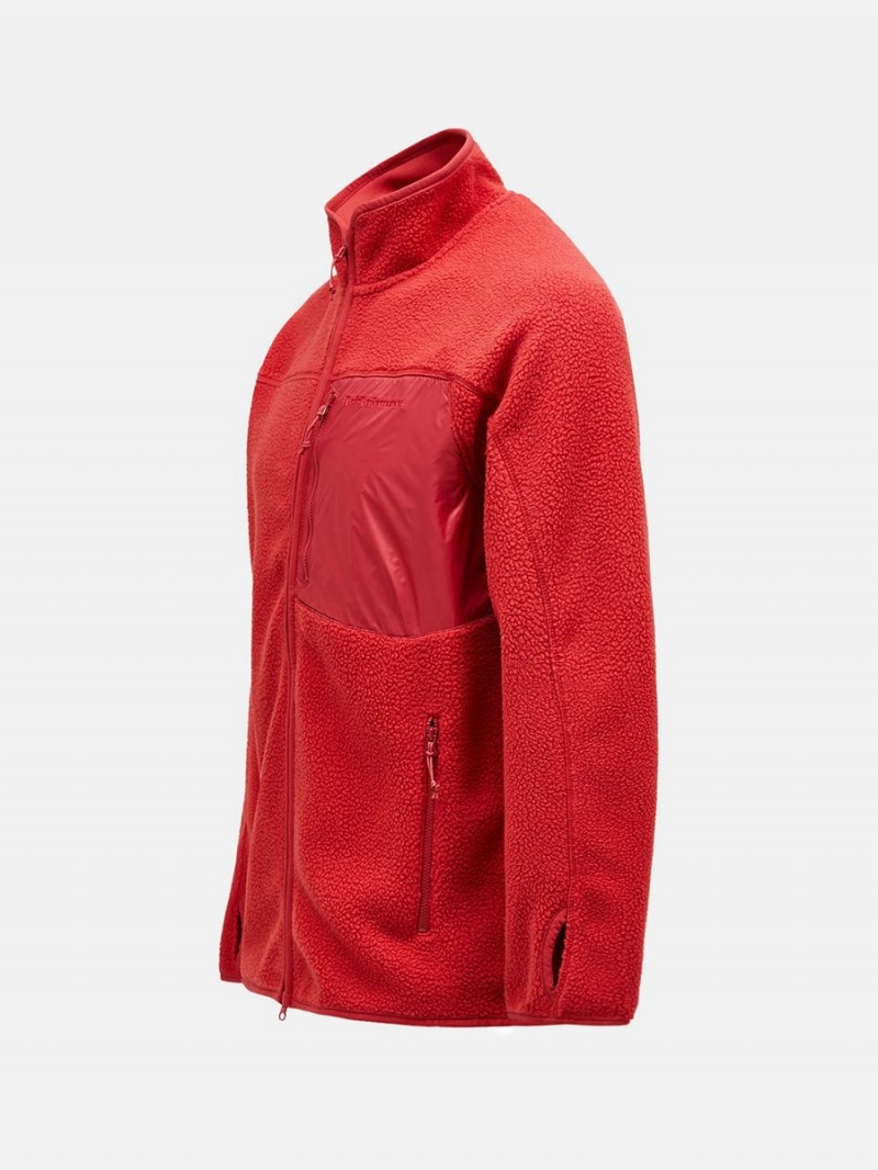 Peak Performance Pile Zip Men's Jacket Red | OFP48-716