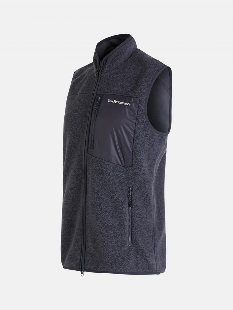 Peak Performance Pile Zip Men's Vest Grey | ENO88-406