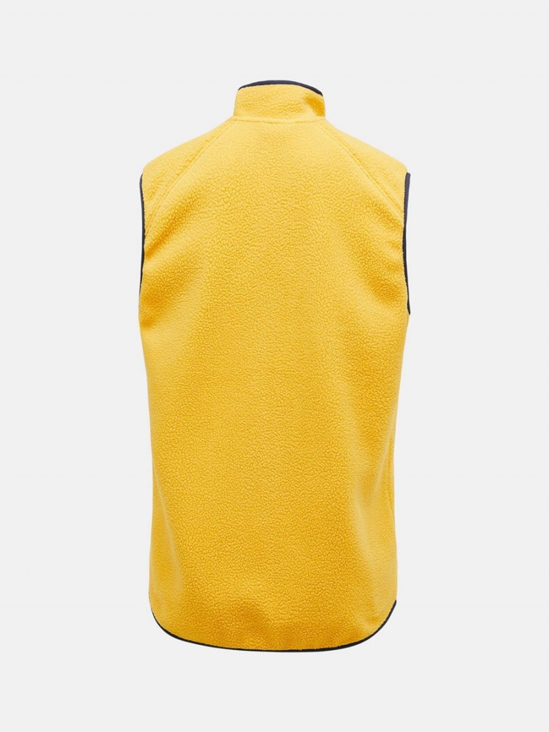 Peak Performance Pile Zip Men's Vest Yellow | OKJ66-749