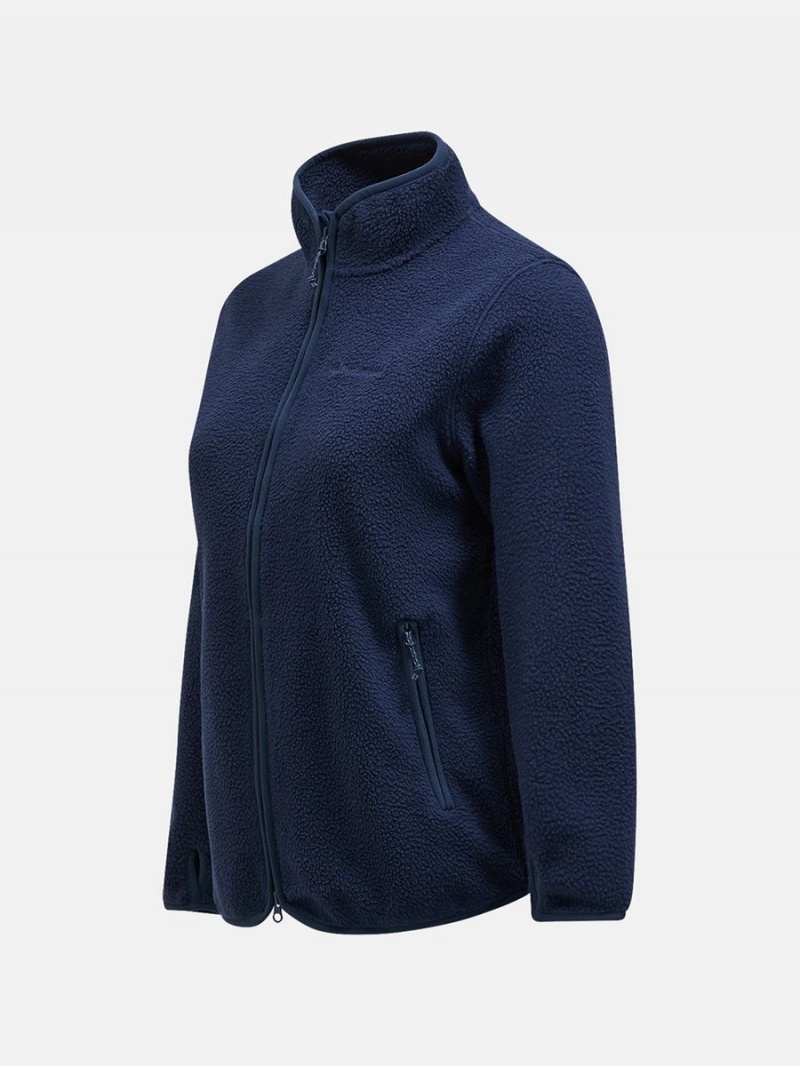 Peak Performance Pile Zip Women's Jacket Navy | CCJ14-930