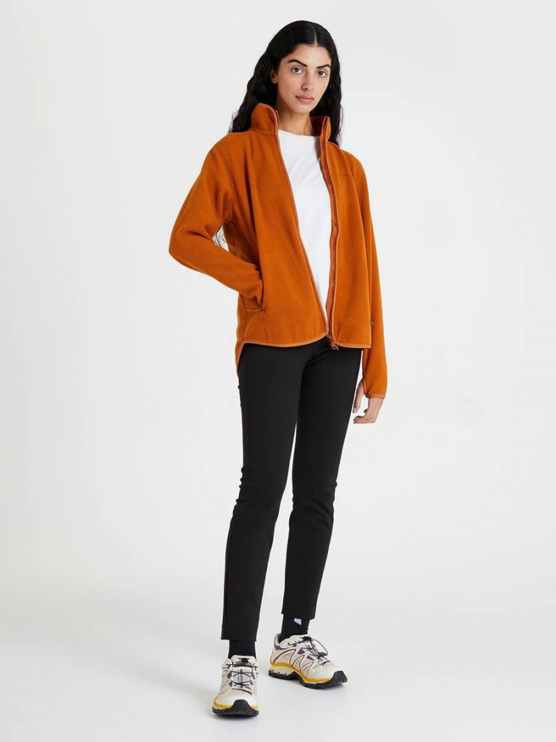 Peak Performance Pile Zip Women's Jacket Orange | RNI63-886