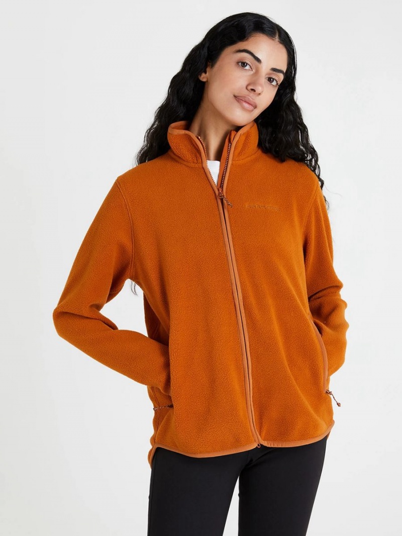 Peak Performance Pile Zip Women's Jacket Orange | RNI63-886