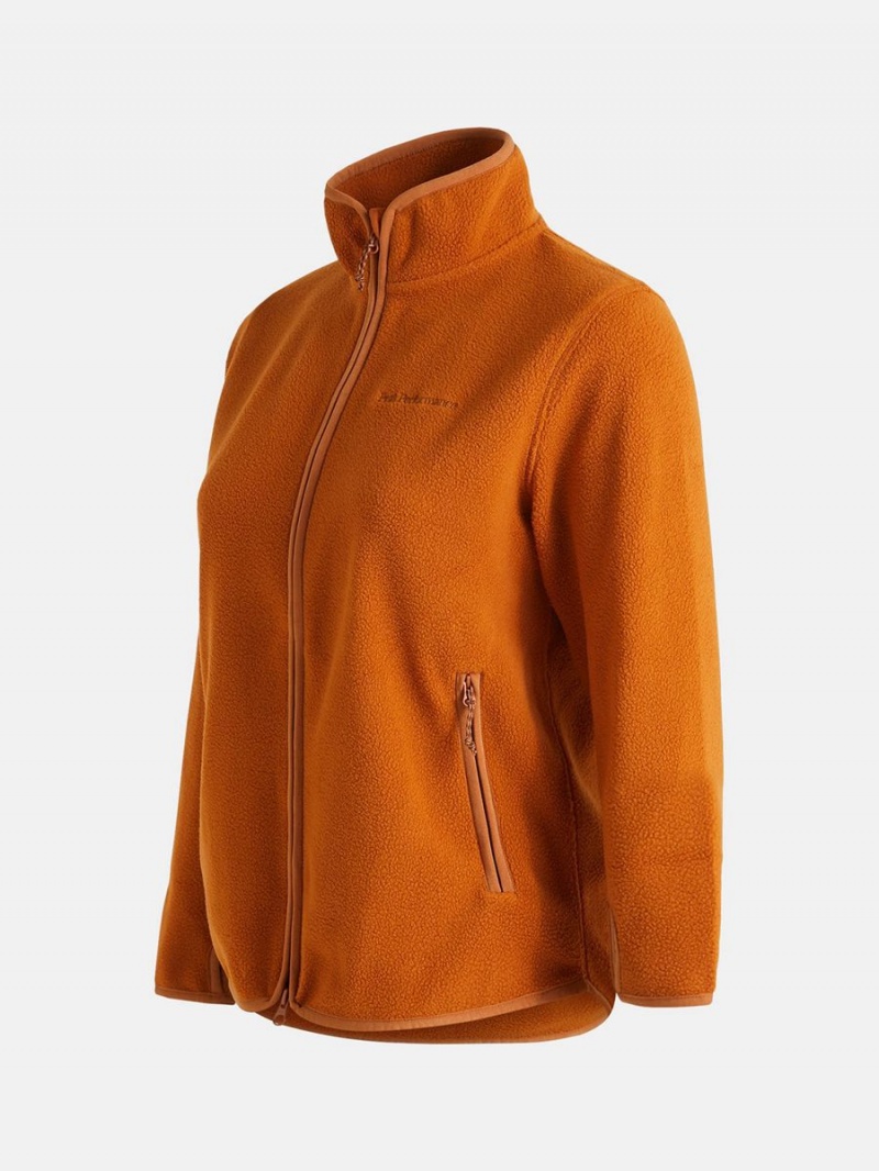 Peak Performance Pile Zip Women's Jacket Orange | RNI63-886