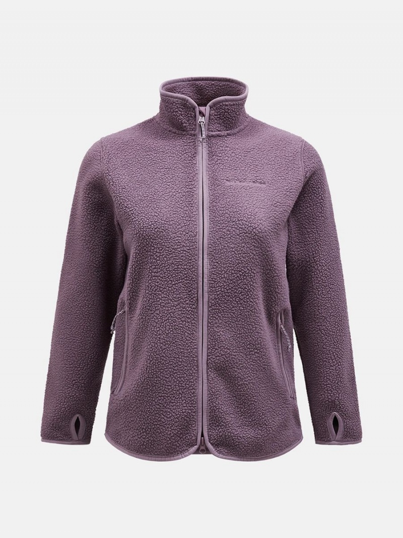 Peak Performance Pile Zip Women\'s Jacket Purple | WOR34-263