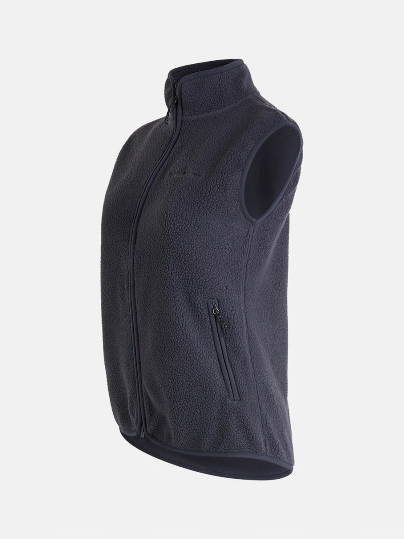 Peak Performance Pile Zip Women's Vest Grey | GBP50-472