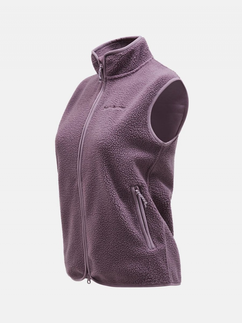 Peak Performance Pile Zip Women's Vest Purple | BGL70-313