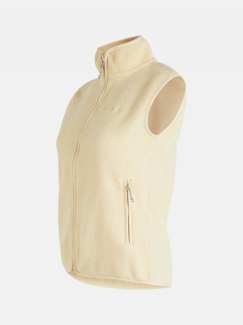 Peak Performance Pile Zip Women's Vest Yellow | RRU48-523