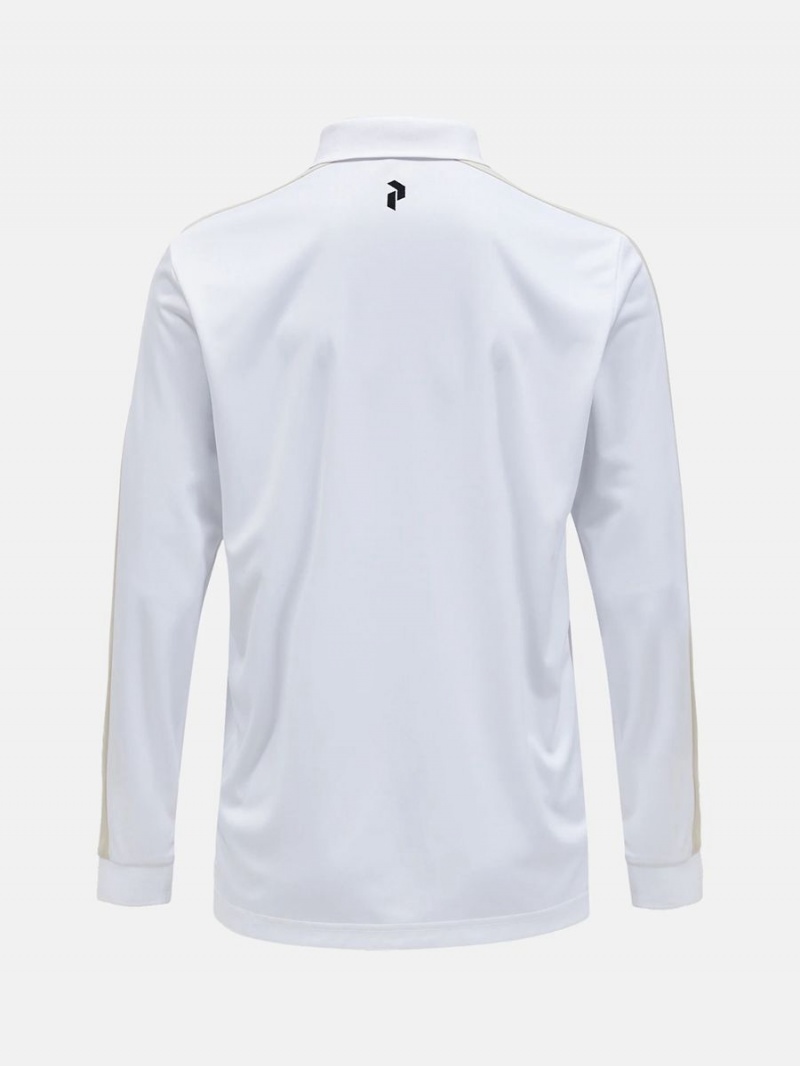 Peak Performance Player Long Sleeve Men's Polo Shirt White / Beige | NJU59-213